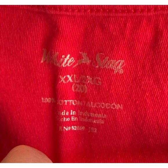 White Stag Womens Red Printed Knit Tank Top XXL Lace Scoop Neck 100% Cotton - Picture 8 of 9